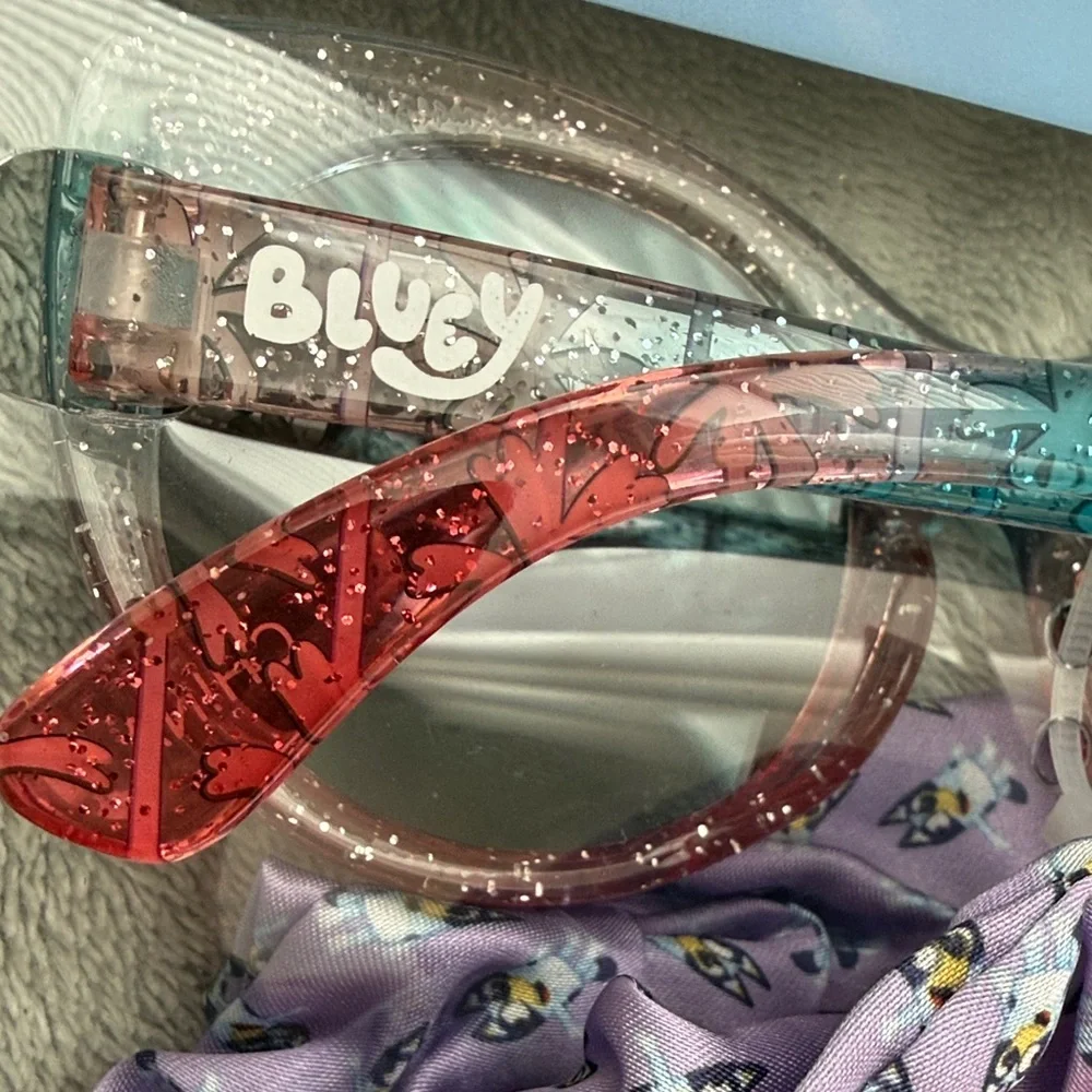 Kids Sunglasses & Hair Ties Set - Blue and Pink , Purple and White